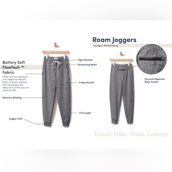 Feat Roam Joggers Sweatpants Drawstring Waist Aqua Blue Size XS Athleisure - Picture 5 of 12